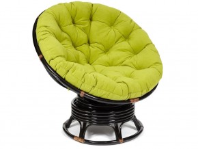 Кресло-качалка Papasan w 23/01 B с подушкой Antique brown, флок Олива в Усть-Катаве - ust-katav.магазин96.com | фото