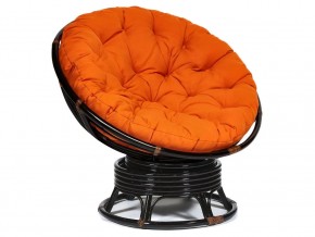 Кресло-качалка Papasan w 23/01 B с подушкой Antique brown, ткань Оранжевый в Усть-Катаве - ust-katav.магазин96.com | фото