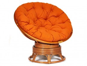 Кресло-качалка Papasan w 23/01 B с подушкой Cognac, ткань Оранжевый в Усть-Катаве - ust-katav.магазин96.com | фото