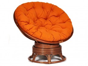 Кресло-качалка Papasan w 23/01 B с подушкой Pecan, ткань Оранжевый в Усть-Катаве - ust-katav.магазин96.com | фото